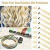 MEckily 22 Inch Colored Hair Extensions: Transform Your Look with Party Highlights - Straight Synthetic Hair for Kids' Glamorous Styles