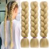 purshine Pre Stretched Braiding Hair - 24 Inch Dark Blonde Synthetic Extensions for Tangle-Free, Unique Styles