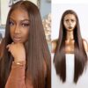 UNIQUEWIG's 24" Dark Brown Silky Straight Synthetic Lace Front Wig
