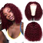 Elevate Your Style with Short Curly Bob Wig in Stunning 99J - Brazilian Virgin Hair, 4x4 Lace Closure, and 150% Density for a Natural Curly Wave