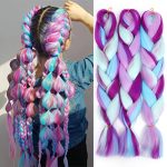 Vibrant and Durable: AFNOTE Colorful Braiding Hair Extensions – Stand Out with 24-Inch Rainbow Jumbo Braids