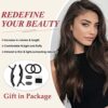 4PCS Brunette Brown Hair Extensions - Full Head, 20 Inch Long Wavy Double Weft Hairpieces for Women (Brunette Brown, 20 Inch)