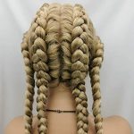Ultimate Afro Braided Look with Extra Long Mixed Blonde Braided Lace Front Wig