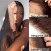 NINA's 24-Inch Brown Straight Lace Front Wig – HD Transparent Lace and Heat Resistant Fiber for Effortless Glamour