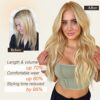 Blonde Clip in Hair Extensions for Women, a set of 4pcs Long Wavy Synthetic Thick Hairpieces