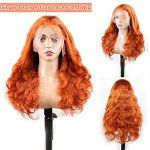 20-Inch Ginger Orange Body Wave Lace Front Wig - 10A Brazilian Human Hair for Vibrant and Trendy Looks