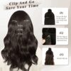 18'' Long Wavy Brunette Hair Extensions - 5 PCS Clip in Hairpieces for Women - Thick Soft Weft - Synthetic, Ideal for Daily Wear, Parties, and Halloween in Golden Chestnut Brown