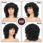 Soft Black Curly Wig: Short, Bouncy, and Natural - Perfect Synthetic Replacement Wigs for African American Women