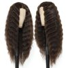 28-Inch Brown Curly Lace Front Wig - Synthetic Deep Wave Wig with 4" Fake Scalp for Natural Elegance 🌊👩‍🦱