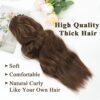 NAYOO 4PCS Clip in Hair Extensions - Chestnut Brown 20 Inch, Synthetic Fiber, Full Head of Long Wavy Curly Hairpieces
