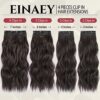 4PCS Brunette Brown Hair Extensions - Full Head, 20 Inch Long Wavy Double Weft Hairpieces for Women (Brunette Brown, 20 Inch)