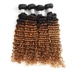 🌊 Radiant Ripples Collection: Brazilian Ombre Deep Wave Virgin Hair - 4 Bundles for Mesmerizing Wet and Wavy Styles! 🌈