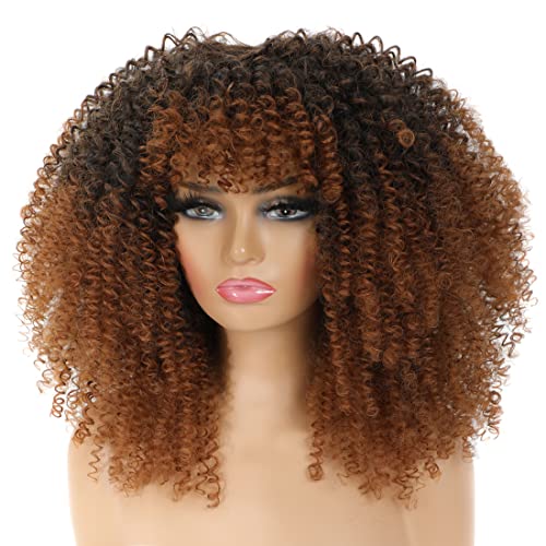 Ombre Brown Curly Wig - Fashionable Synthetic Hair for Stunning Styles