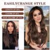 Get Instant Volume and Style with 6PCS Wavy Honey Blonde Mixed Brown Clip in Hair Extensions - 20Inch Synthetic Fiber for Thick, Beautiful Hair
