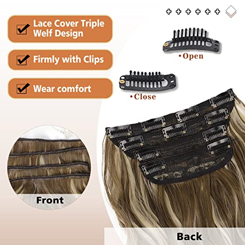 QGZ Clip-in Long Wavy Hair Extensions - 20 Inch Synthetic Marvel for Thicker, Fuller Hair