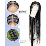 36" Kraler Micro Box Braids Wig - Knotless, Transparent Lace, and Square Base for Effortless Style