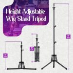 ORWOD Adjustable Height Wig Stand - Sturdy Aluminum Alloy Design and Tool Tray for Effortless Hairdressing