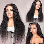 HD Transparent Lace Front Water Wave Wig - 180% Density Brazilian Virgin Human Hair (18 Inch)
