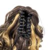2-Inch Short Screw Curls Claw Clip Ponytail Extensions - Dark Brown Strawberry Blonde Highlights