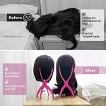 2 Pack Short Wig Stands: Portable Hot Pink Wig Dryers for Quick Drying and Travel, 14.2 Inches, Perfect for Wigs Under 14 Inches