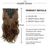 Enhance Your Look with 16-Inch Chocolate Brown Wavy Synthetic Clip-In Hair Extensions - Ideal for Natural Volume and Length