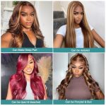 Effortless Beauty Unleashed: 24 Inch Wear And Go 5x5 HD Lace Closure Body Wave Wig - Ombre Highlight Honey Blonde Elegance