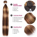 🔥 Radiant Glow Collection: Ombre Highlight Brazilian Straight Hair Bundles with Closure - 10A Virgin Remy Human Hair for Effortless Styles! 🔥