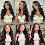Jolelyne 24-inch Body Wave Glueless Wig: Effortless Elegance for Black Women - Synthetic Pre Plucked Lace Frontal Wig with Middle Part Closure - No Skills Needed!