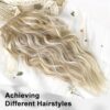 ALXNAN Clip in Long Wavy Synthetic Hair Extension - 20 Inches of Beach Blonde Elegance in 4PCS for Voluminous and Charming Styles