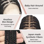 Lexqui 36 Inch HD Lace Front Braided Wig - Effortless Changeable Box Braids for Stunning Styles