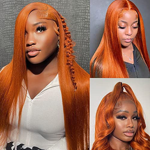 Ginger Orange Lace Front Human Hair Wig - HD