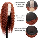 28-Inch Synthetic Curly Wig - Middle Part Long Deep Wave Wig in Curly Black, 4" Fake Scalp, Natural Crimps, Perfect for Daily and Party Use - Wig 350#