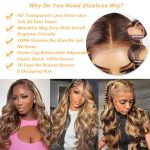 Wear and Go Glueless Wigs - 5x5 HD Lace Closure, Pre-Plucked, 24-Inch Body Wave Human Hair in Ombre 4/27 Highlight Honey Blonde