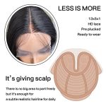 BrownBomb Straight Lace Front Wig: Effortless Elegance with Ready-to-Wear 13x5x1 Lace, Pre-Plucked Hairline, and 180% Density in Classic Jet Black 1B