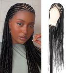 Elevate Your Look with Lexqui's 13x8 HD Lace Front Braided Wig - Realistic Fulani Braid Hairstyle with Baby Hair for a Wow Factor