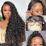 HD Transparent Lace Front Water Wave Wig - 180% Density Brazilian Virgin Human Hair (18 Inch)