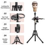 Upgraded Wig Head Stand - Heavy Duty Metal Tripod with Tool Tray for Hairdressing, Cosmetology, and Training
