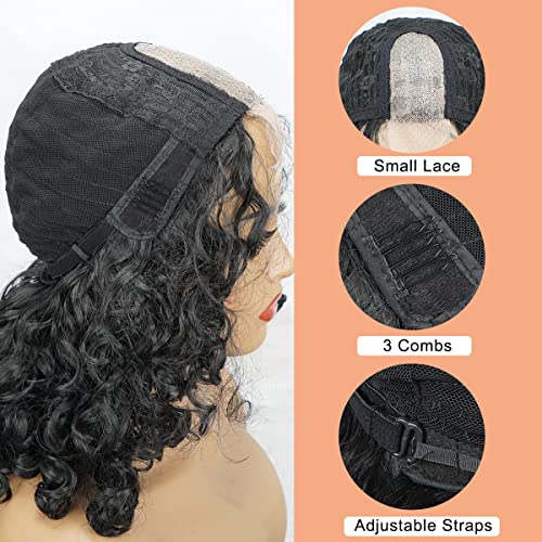 Short Curly Afro Wig for Black Women - Shoulder Length Bob Wig for Effortless Style with Heat-Resistant Synthetic Fiber
