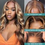 Effortless Beauty Unleashed: 24 Inch Wear And Go 5x5 HD Lace Closure Body Wave Wig - Ombre Highlight Honey Blonde Elegance