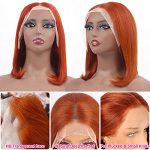 Flady Ginger Orange Bob Wig 12 Inch - 13x4 HD Lace Front Wigs Human Hair Pre Plucked, 150% Density, 350# Colored Lace Frontal Bob Wigs for Black Women 🍊💇‍♀️