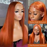 180% Orange Ginger Lace Front Wigs - Premium Human Hair Wig with Transparent Lace, Pre-Plucked Melted Hairline, and Versatile Styling Options