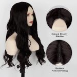 Bold Beauty Unleashed: 26-Inch Natural-Looking Black Body Wave Lace Front Wig for Women