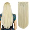 SYXLCYGG Clip Hair Extension - 22 Inches of Affordable Straight Synthetic Blond Hair for Fluffy and Chic Styles