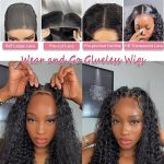Wear and Go Glueless Wigs with 5x5 HD Lace Closure - Pre-Plucked, Pre-Cut, and Ready to Wear Curly Bob Deep Wave Human Hair Wigs