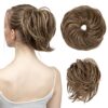 Effortless Chic Messy Bun Hair Piece - Synthetic Tousled