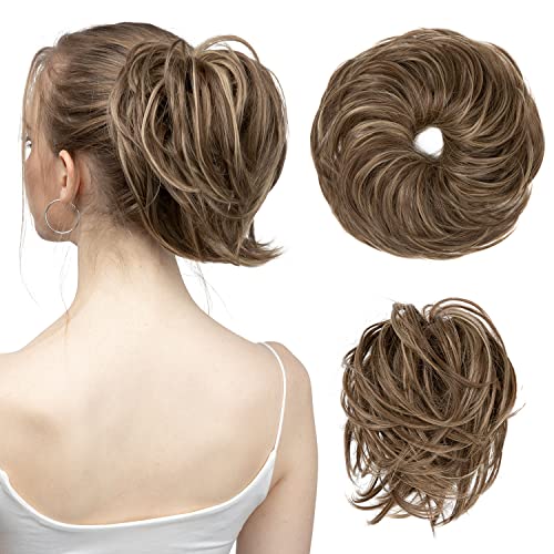 Effortless Chic Messy Bun Hair Piece - Synthetic Tousled