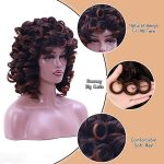 Lotfon Short Curly Wigs - Synthetic Hair, Heat Resistant, and Fluffy Natural Wigs for African American Women in Gorgeous Brown