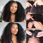 V Part Kinky Curly Wigs - No Leave Out, Beginner-Friendly, Nadula's 18-Inch 10A Afro Curly Vpart Wigs for Effortless Chic