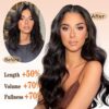 Transform Your Look: Dark Brown Clip-In Hair Extensions - 4PCS Set of 20 Inch Synthetic Long Wavy Hair for Instant Volume