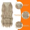 Yacurcur Clip in Hair Extensions - 4PCS of Synthetic Long Wavy Hair in Gorgeous Dirty Blonde, 20 Inches of Volume and Style